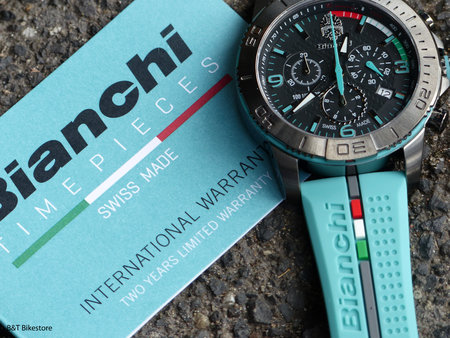 Heel mooi horloge van Bianchi, deze chronograph @btbikestore\\n\\n27-09-2019 14:36